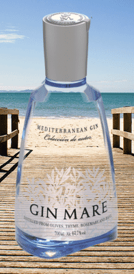Bottle image with beach background